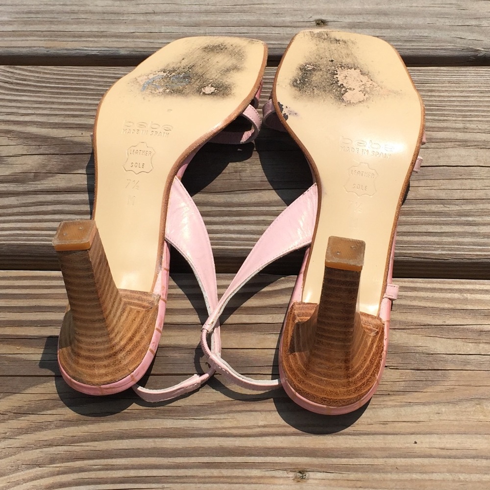 💲SOLD Bebe Pink Genuine Leather crocodile sandals - Picture 7 of 8